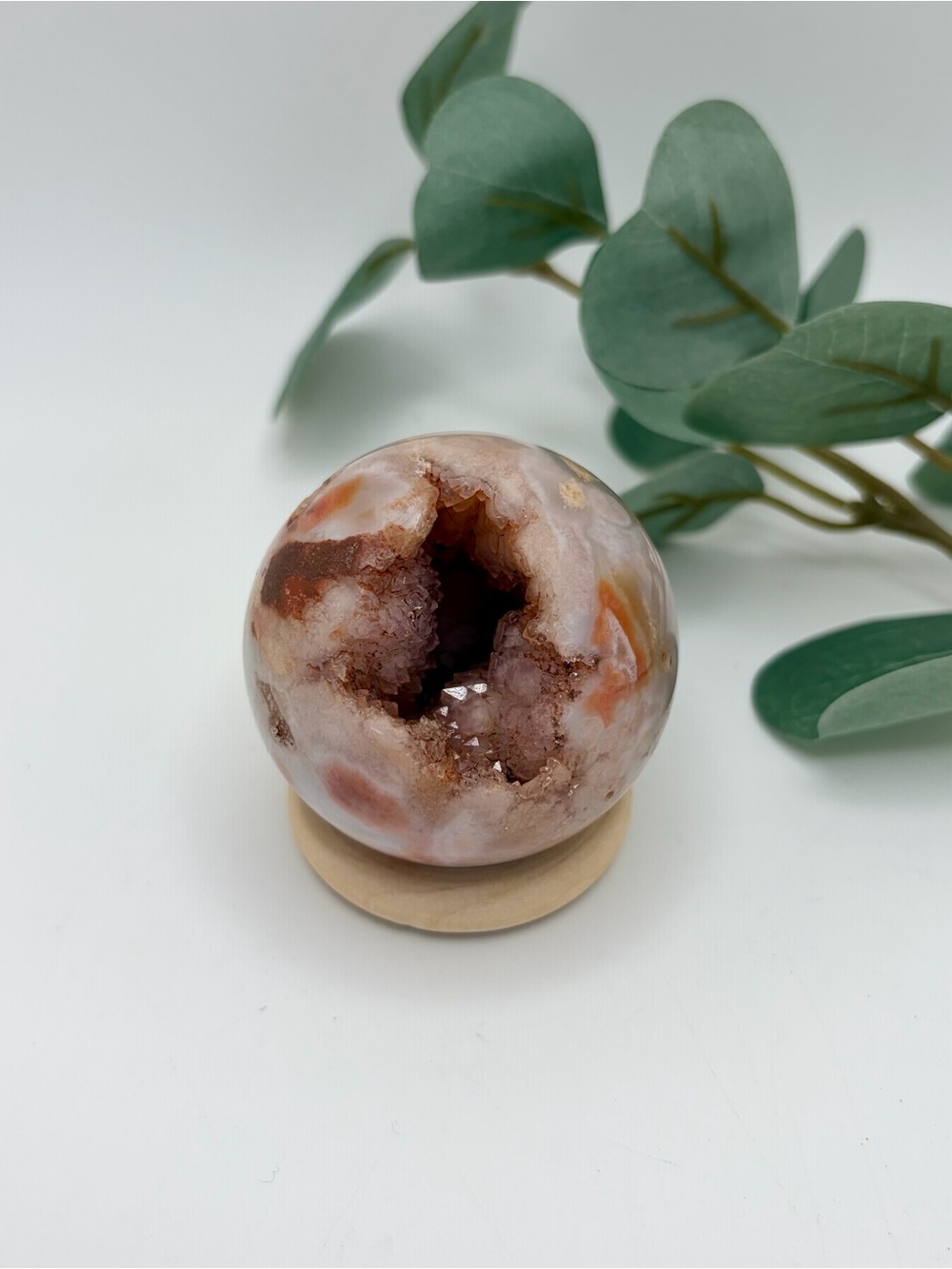 Pink Amethyst with Carnelian Sphere
